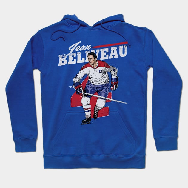 Jean Beliveau Montreal Retro Hoodie by lavonneroberson